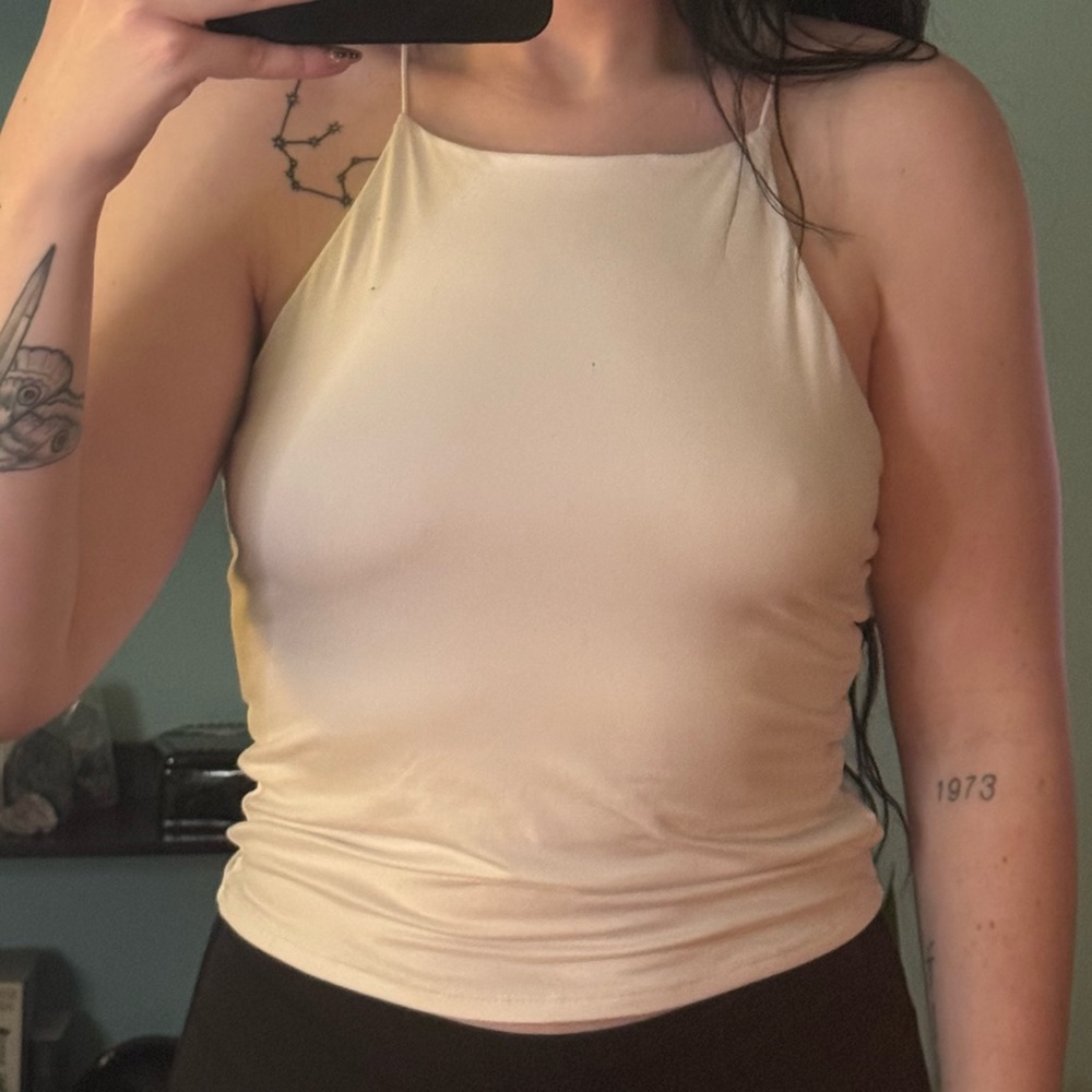 (3 for $30) Soft White Halter Top